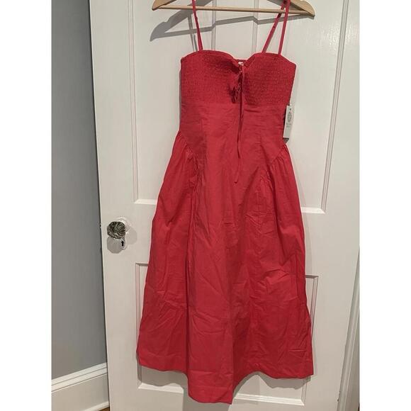 Tuckernuck Hyacinth House Watermelon Pink Serafina Midi Dress NWT XXS 2XS - Picture 2 of 5